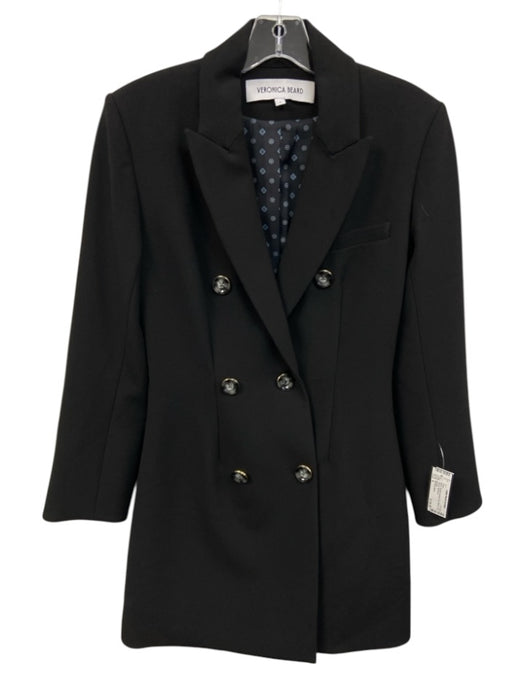 Veronica Beard Size 4 Black Double Breasted Zip Blazer Dress Black / 4