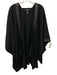 St John Caviar Size One Size Black Wool Blend Leather trim Poncho Jacket Black / One Size
