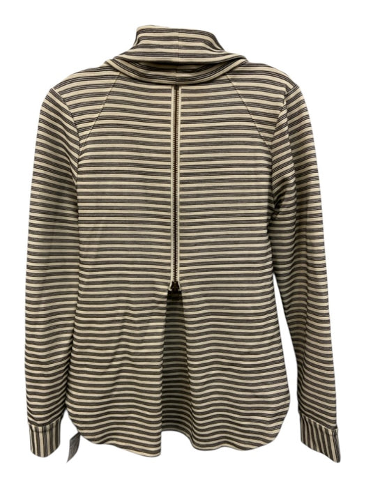 Veronica Beard Size S Cream & Black Cotton Blend Stripe High Low Sweater Cream & Black / S