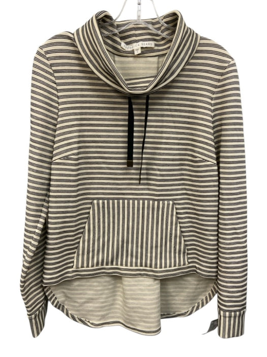 Veronica Beard Size S Cream & Black Cotton Blend Stripe High Low Sweater Cream & Black / S