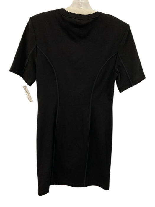 Veronica Beard Size S Black Cotton Blend Princess Seams Shift Short Sleeve Dress Black / S