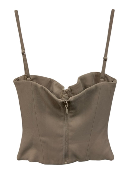 House of CB Size S Beige Polyester Adjustable Straps Bustier Top Beige / S