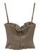 House of CB Size S Beige Polyester Adjustable Straps Bustier Top Beige / S