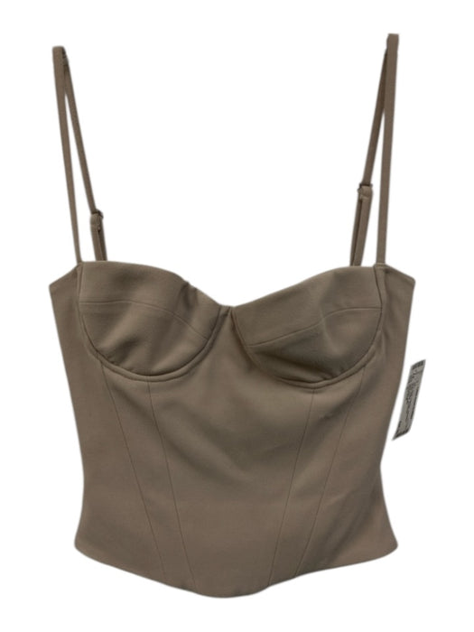 House of CB Size S Beige Polyester Adjustable Straps Bustier Top Beige / S