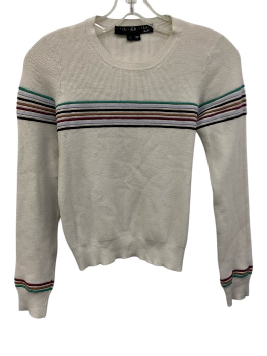 Veronica Beard Jeans Size S Cream, Blue, & Multi Viscose Blend Sweater Cream, Blue, & Multi / S