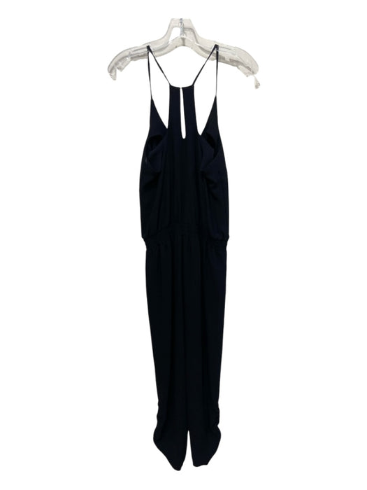 Amanda Uprichard Size S Black Polyester Spaghetti Strap V Neck Jumpsuit Black / S