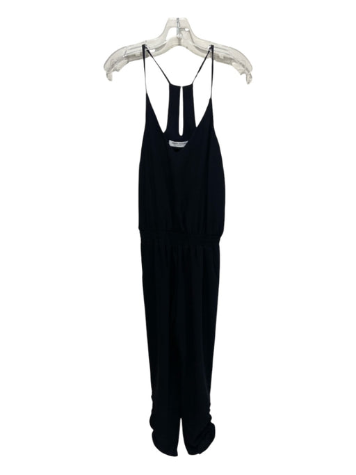 Amanda Uprichard Size S Black Polyester Spaghetti Strap V Neck Jumpsuit Black / S