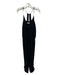 Amanda Uprichard Size S Black Polyester Spaghetti Strap V Neck Jumpsuit Black / S