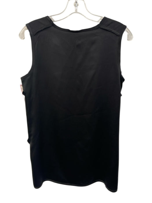 Vince Size S Black Silk Sleeveless Tank Round Neck Raw Edge Top Black / S