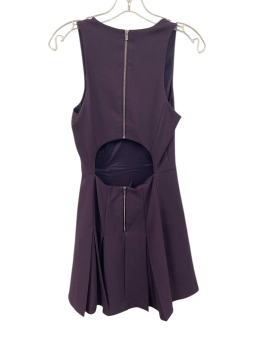 Elizabeth & James Size 4 Purple Polyester & Viscose Sleeveless V Neck Mini Dress Purple / 4
