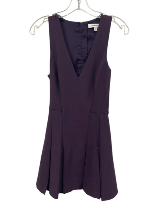 Elizabeth & James Size 4 Purple Polyester & Viscose Sleeveless V Neck Mini Dress Purple / 4