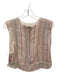 Koch Size M Light Pink & Multi Cotton Metallic Detail Sleeveless Tank Stripe Top Light Pink & Multi / M