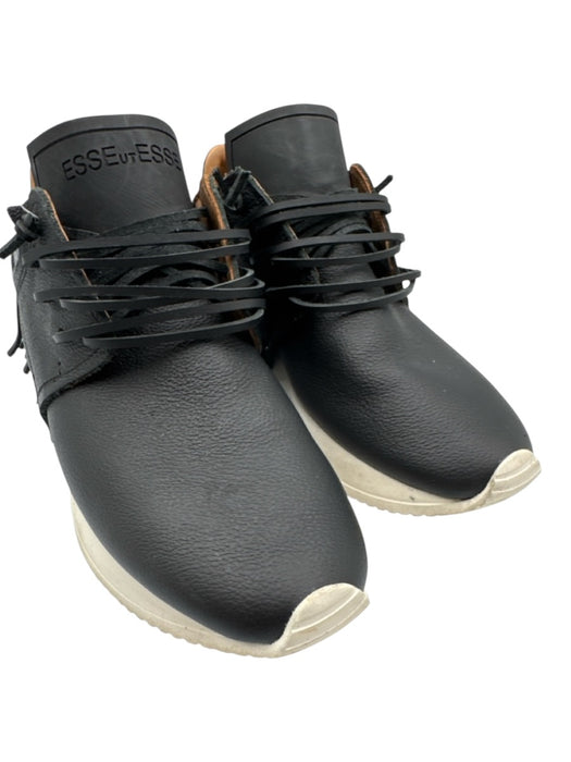 Esse Ut Esse Shoe Size 40 Black Leather Fringe Leather Laces Low Top Sneakers Black / 40