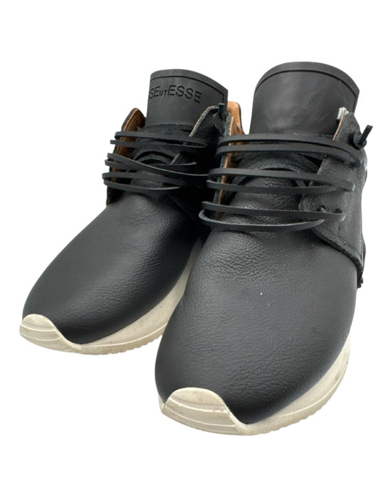 Esse Ut Esse Shoe Size 40 Black Leather Fringe Leather Laces Low Top Sneakers Black / 40