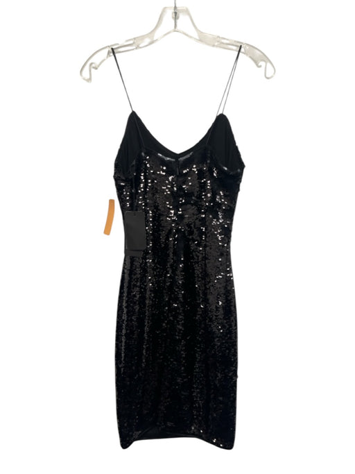 Armani Exchange Size 4 Black Polyamide Spaghetti Strap Sequin Midi Dress Black / 4