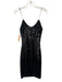 Armani Exchange Size 4 Black Polyamide Spaghetti Strap Sequin Midi Dress Black / 4