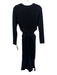 Karen Millen Size Small Black Viscose Cut Out Knit Long Sleeve Midi Dress Black / Small