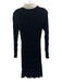 Sandro Size 3 Black & White Viscose Blend Long Sleeve Geometric Print Knit Dress Black & White / 3