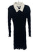 Sandro Size 3 Black & White Viscose Blend Long Sleeve Geometric Print Knit Dress Black & White / 3
