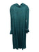COS Size 2 Blue & Green Rayon Long Sleeve Abstract Half Button Midi Dress Blue & Green / 2