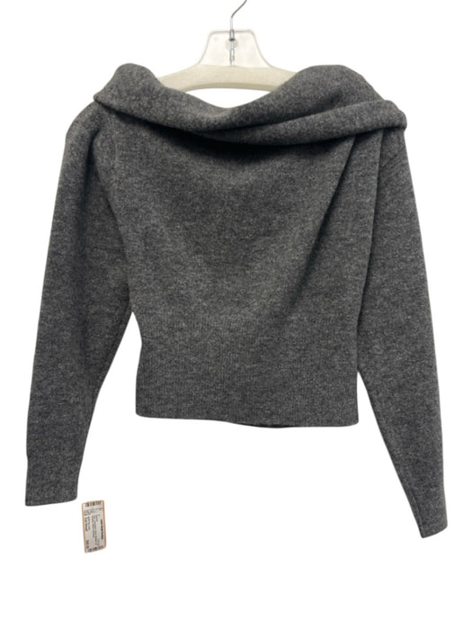 ASTR The Label Size Est Small Gray Long Sleeve Silver Hardware Ribbed Sweater Gray / Est Small