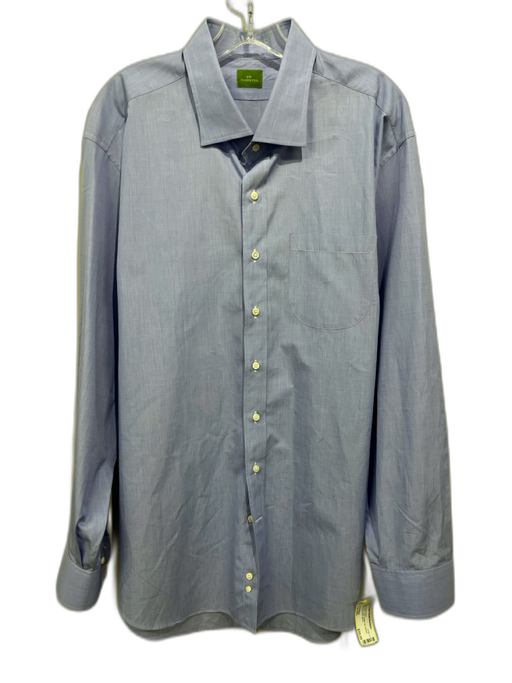 Sid Mashburn Size Est XXL Blue Cotton Solid Button Up Men's Long Sleeve Shirt Blue / Est XXL