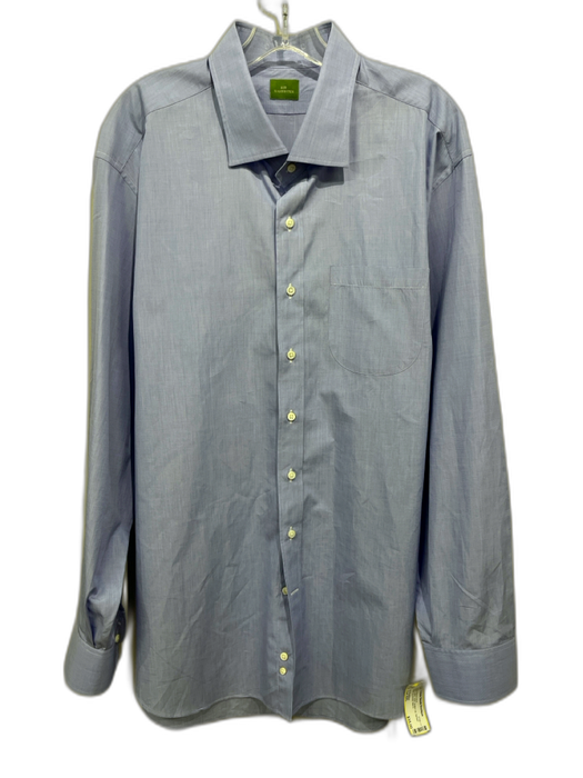 Sid Mashburn Size Est XXL Blue Cotton Solid Button Up Men's Long Sleeve Shirt Blue / Est XXL