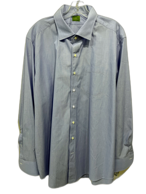 Sid Mashburn Size Est XXL Blue Cotton Solid Button Up Men's Long Sleeve Shirt Blue / Est XXL