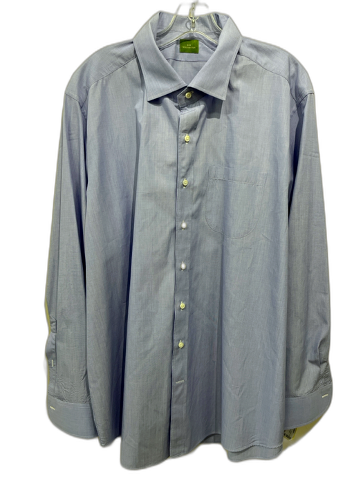 Sid Mashburn Size Est XXL Blue Cotton Solid Button Up Men's Long Sleeve Shirt Blue / Est XXL