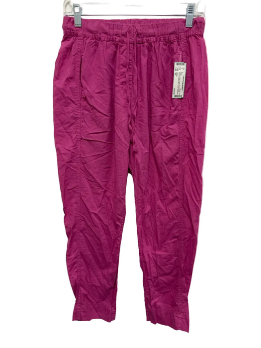 XiRENA Size XS Fuchsia Cotton Elastic & Drawstring Waist Pocketed Slim Pants