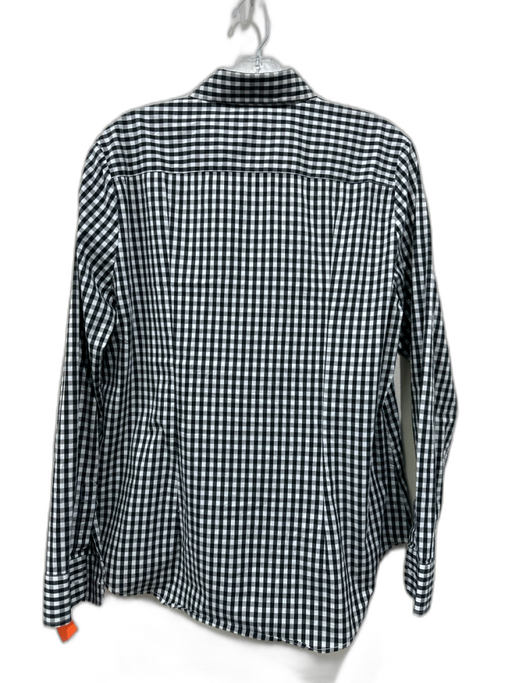 The Shirt Rochelle Behrens Size XL Black & White Cotton Blend Gingham Shirt Top Black & White / XL
