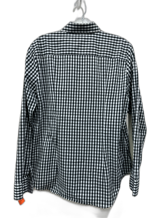 The Shirt Rochelle Behrens Size XL Black & White Cotton Blend Gingham Shirt Top Black & White / XL
