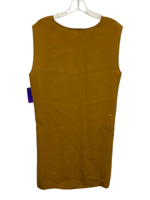 Ter Et Bantine Size 42 Camel Brown Viscose Sleeveless Round Neck Pockets Dress Camel Brown / 42