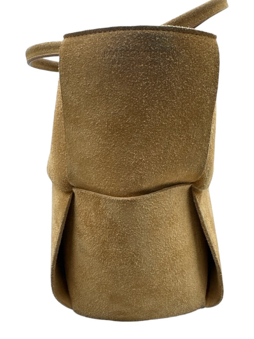 Bottega Veneta Camel Brown Suede leather Top Handle Intrecciato Shoulder Bag Camel Brown / M