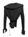 Valentino Size S Black Fleece Wool Large Collar Knit Block Snaps Sweater Jacket Black / S