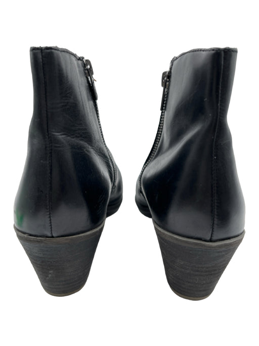 Frye Shoe Size 10 Black Leather Block Heel Inner Side Zip Ankle Boot Booties Black / 10