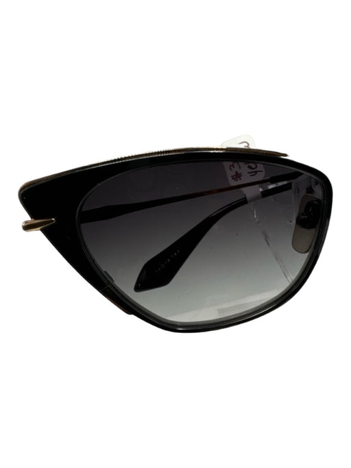 Dita Gold & Black Metal Cat Eye Full Rim Gold Hardware Sunglasses Gold & Black