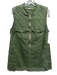 Pilcro Size M Army Green Cotton Sleeveless Half Zip Quilted Detail Dress Army Green / M