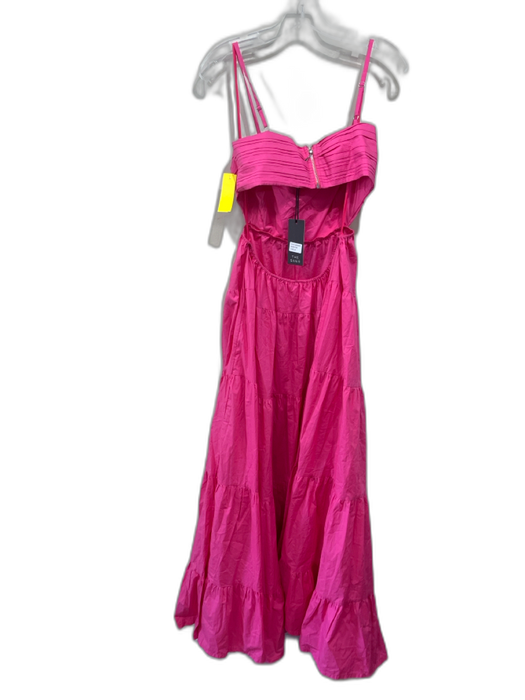 The Sang Size M Pink Cotton Spaghetti Strap Cut Out Sides Pleat Detail Dress Pink / M