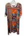 Johnny Was Size L Orange, Blue & Multi Bamboo & Spandex Short Sleeve Dress Orange, Blue & Multi / L