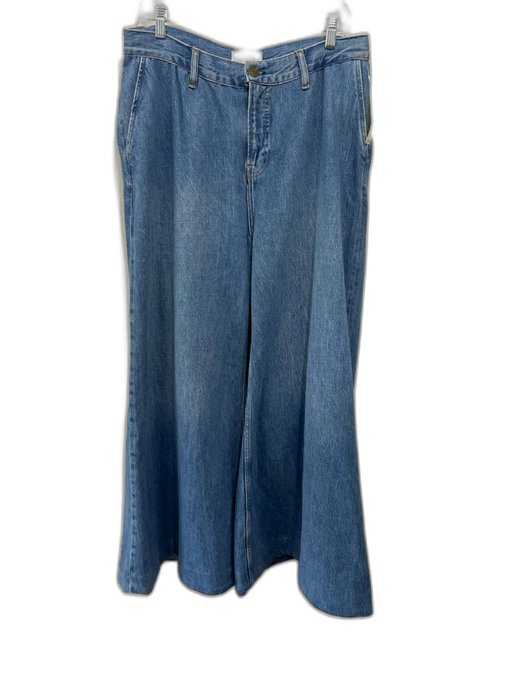 Frame Size 32 Medium light wash Cotton Blend Denim High Waist Wide Leg Jeans Medium light wash / 32