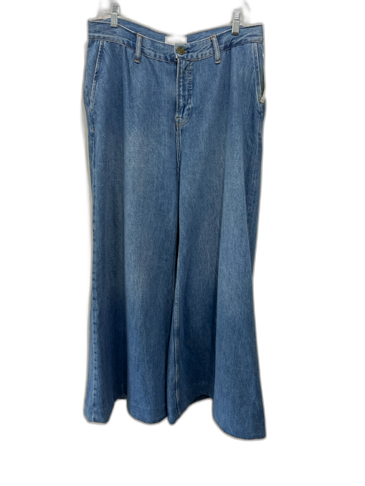 Frame Size 32 Medium light wash Cotton Blend Denim High Waist Wide Leg Jeans Medium light wash / 32