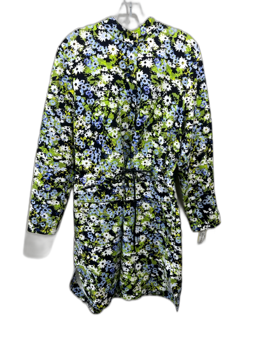 Marccain Size S / 6 Black, White, Green, Purple Polyamide Blend Floral Jacket Black, White, Green, Purple / S / 6