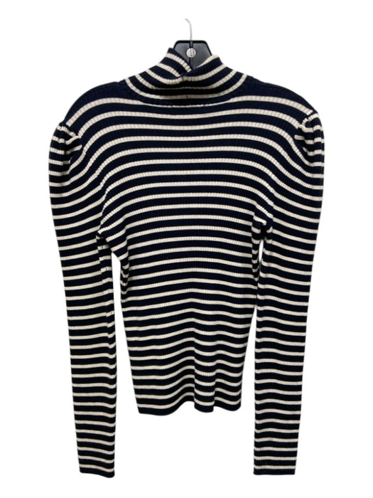 525 America Size M Navy blue & Cream Rayon & Nylon Blend Horizontal Stripes Top Navy blue & Cream / M