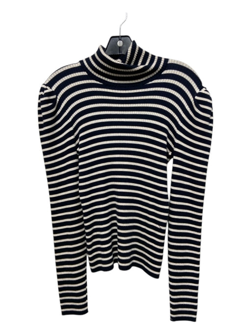 525 America Size M Navy blue & Cream Rayon & Nylon Blend Horizontal Stripes Top Navy blue & Cream / M