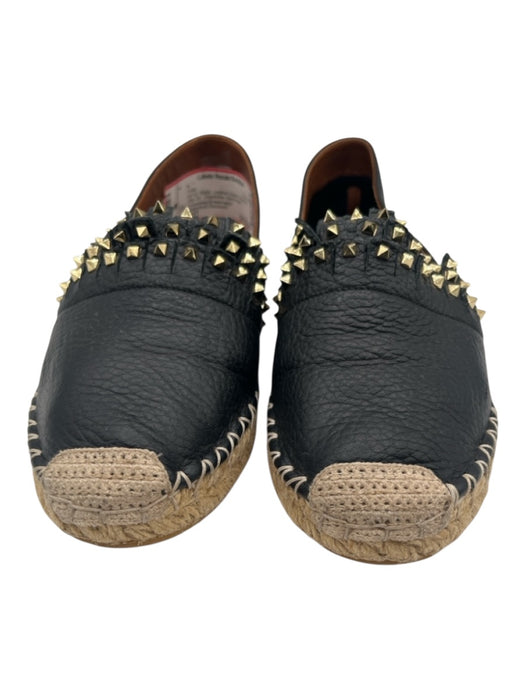 Valentino Garavani Shoe Size 37 Black Leather Upper Studded Slip On Flats Black / 37
