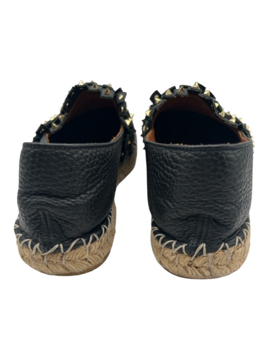 Valentino Garavani Shoe Size 37 Black Leather Upper Studded Slip On Flats Black / 37