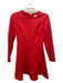 Shoshanna Size 4 Red Polyester Blend Long Sleeve Textured Flare Back Zip Dress Red / 4