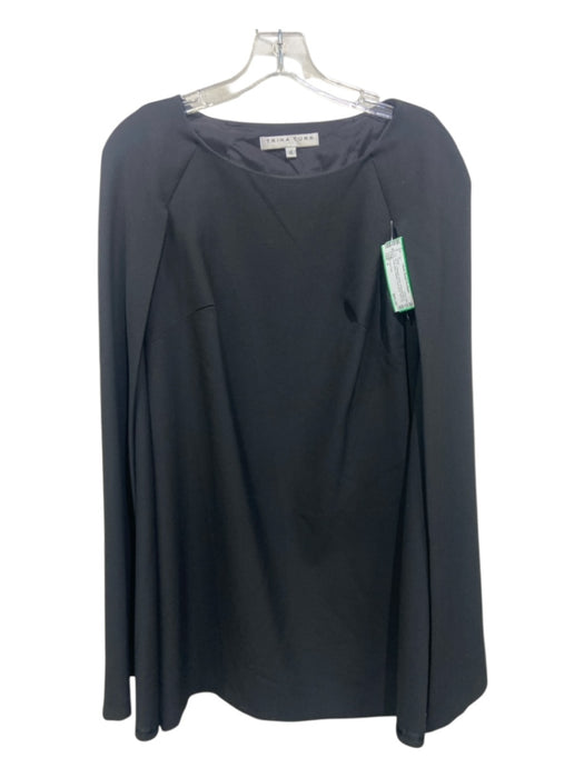 Trina Turk Size 4 Black Polyester Blend Cape Back Darted Lace Lined Dress Black / 4