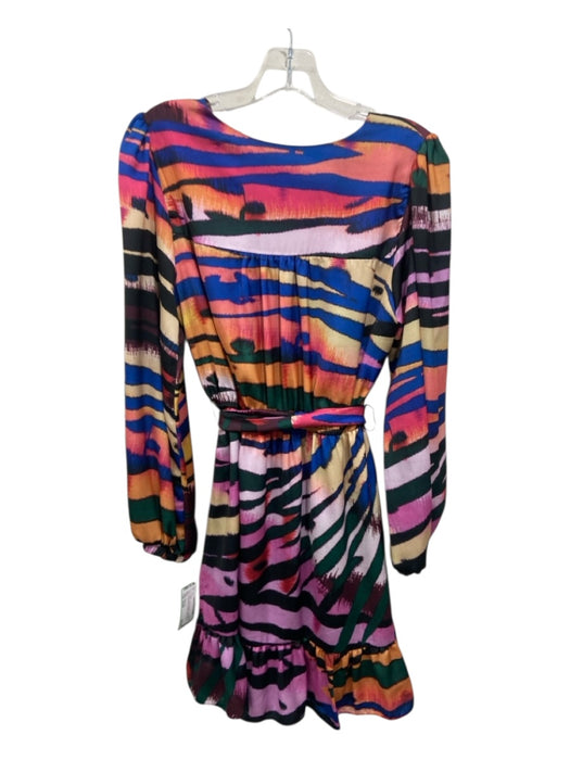 Willa Story Size Small Black & Multi Polyester Long Sleeve Abstract Print Dress Black & Multi / Small